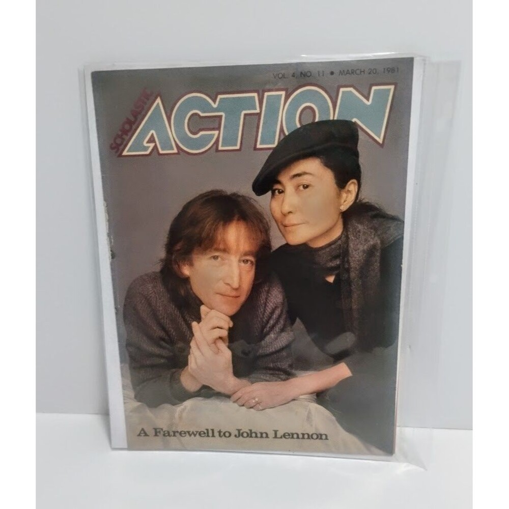 VINTAGE SCHOLASTIC ACTION MAGAZINE A FAREWELL TO JOHN LENNON MARCH 20 1981